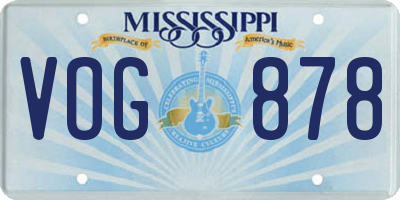 MS license plate VOG878