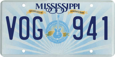 MS license plate VOG941