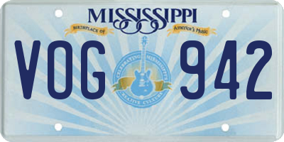 MS license plate VOG942