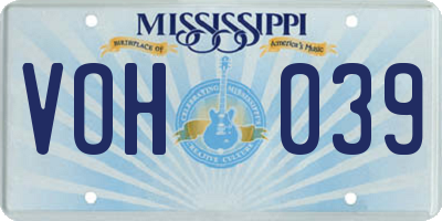 MS license plate VOH039