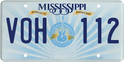 MS license plate VOH112