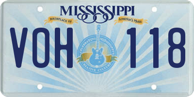 MS license plate VOH118
