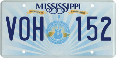 MS license plate VOH152