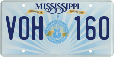 MS license plate VOH160