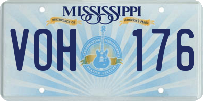 MS license plate VOH176