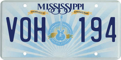 MS license plate VOH194
