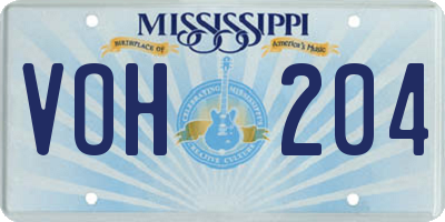 MS license plate VOH204