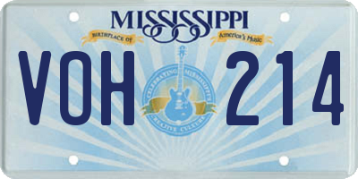 MS license plate VOH214