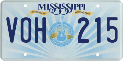 MS license plate VOH215