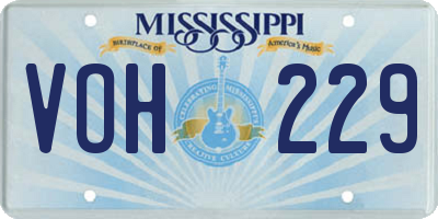 MS license plate VOH229