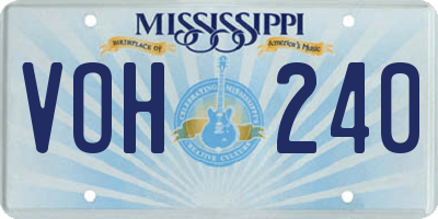 MS license plate VOH240