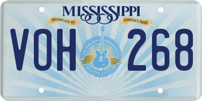 MS license plate VOH268