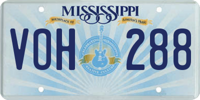 MS license plate VOH288