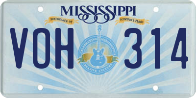 MS license plate VOH314
