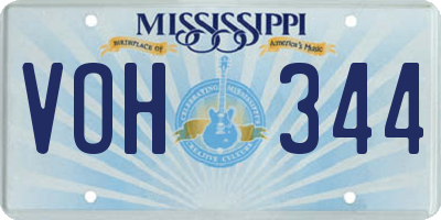 MS license plate VOH344