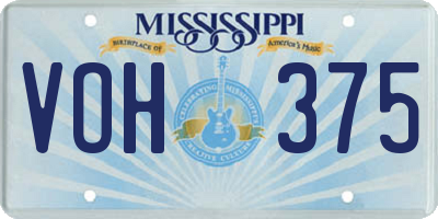MS license plate VOH375