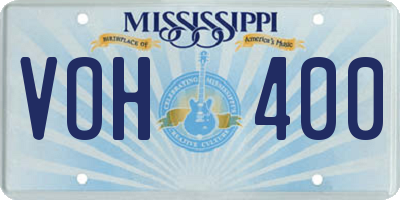 MS license plate VOH400