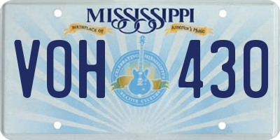 MS license plate VOH430
