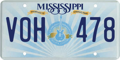 MS license plate VOH478