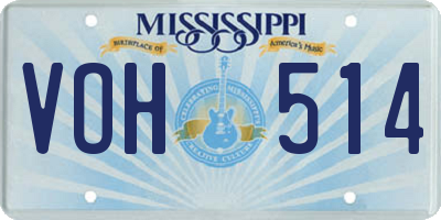 MS license plate VOH514