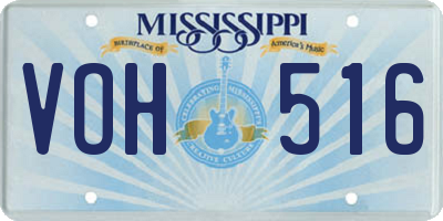 MS license plate VOH516