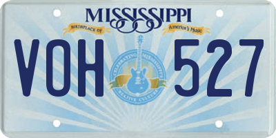 MS license plate VOH527