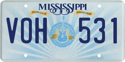 MS license plate VOH531