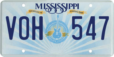 MS license plate VOH547