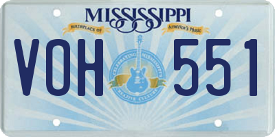 MS license plate VOH551