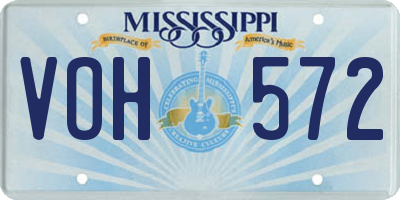 MS license plate VOH572