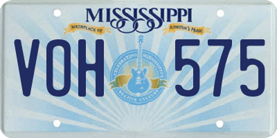 MS license plate VOH575