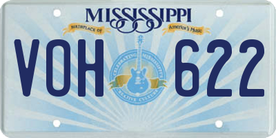 MS license plate VOH622