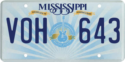 MS license plate VOH643