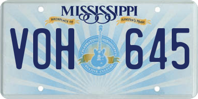 MS license plate VOH645