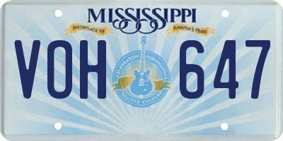 MS license plate VOH647