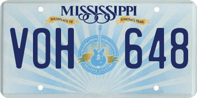 MS license plate VOH648
