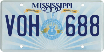 MS license plate VOH688