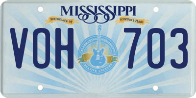 MS license plate VOH703