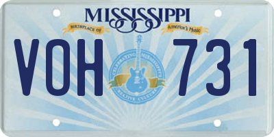 MS license plate VOH731
