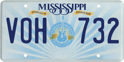 MS license plate VOH732
