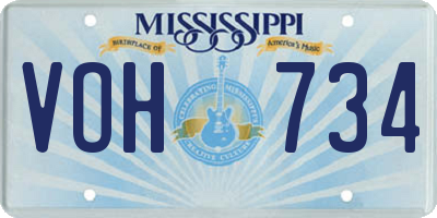 MS license plate VOH734