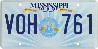 MS license plate VOH761