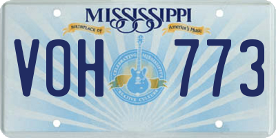 MS license plate VOH773