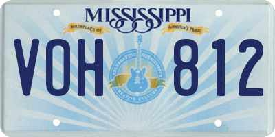MS license plate VOH812