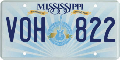 MS license plate VOH822