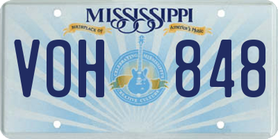 MS license plate VOH848
