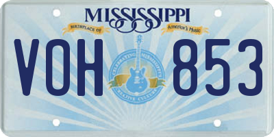 MS license plate VOH853