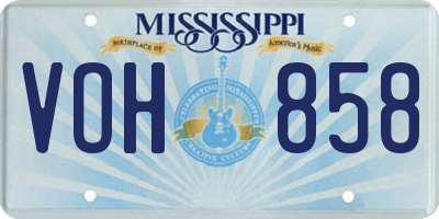 MS license plate VOH858