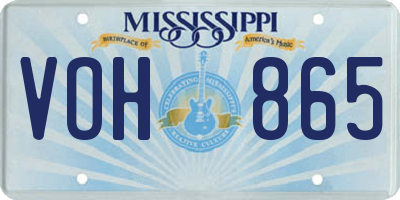 MS license plate VOH865