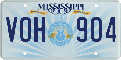 MS license plate VOH904